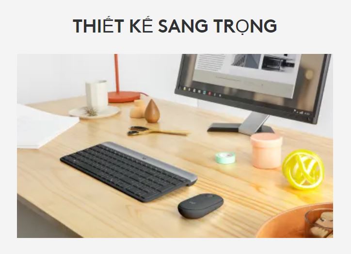 Bộ bàn phím, chuột không dây Logitech MK470 Slim | Thiết kế sang trọng 