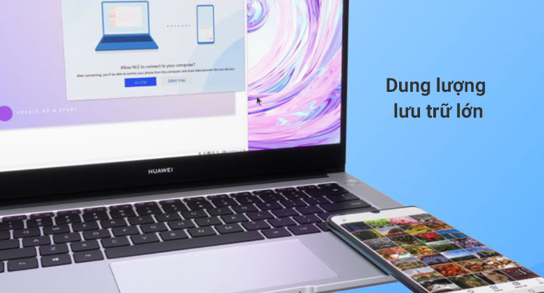 Laptop Huawei Matebook D 14 Nbl-WAP9R (AMD Ryzen 7 3700U) | Dung lượng lưu trữ lớn 