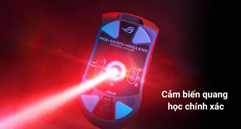 Chuột gaming không dây Asus ROG Keris Wireless (P513) (Đen) | Cảm biến quang học chính xác