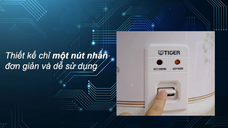 Nồi cơm điện Tiger JNP-1000 Màu trắng (FL) | Thiết kế chỉ bằng một nút nhấn