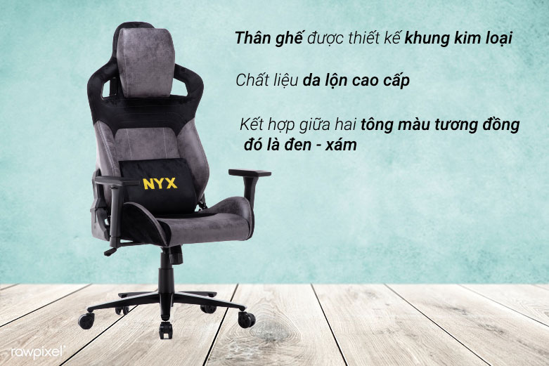 Ghế E-dra NYX EGC222 (Đen Xám) | Chất liệu cao cấp