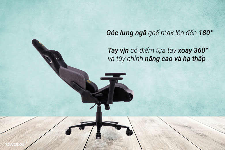 Ghế E-dra NYX EGC222 (Đen Xám) | Góc ngã lưng
