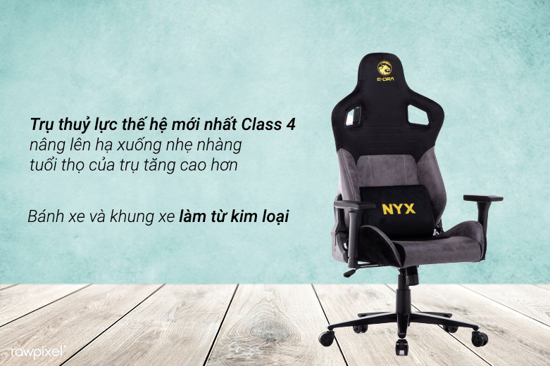 Ghế E-dra NYX EGC222 (Đen Xám)| Trụ thủy lực thế hệ mới nhất