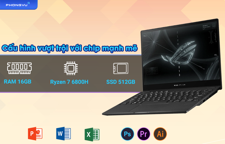 Laptop Asus ROG Flow X13 GV301RC-LJ050W | Cấu hình vượt trội mạnh mẽ