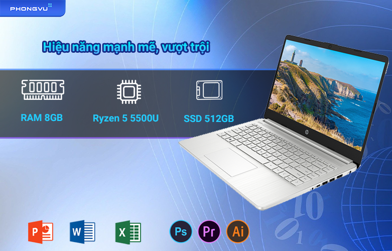 HP 14s-fq1065AU | Hiệu năng mạnh mẽ