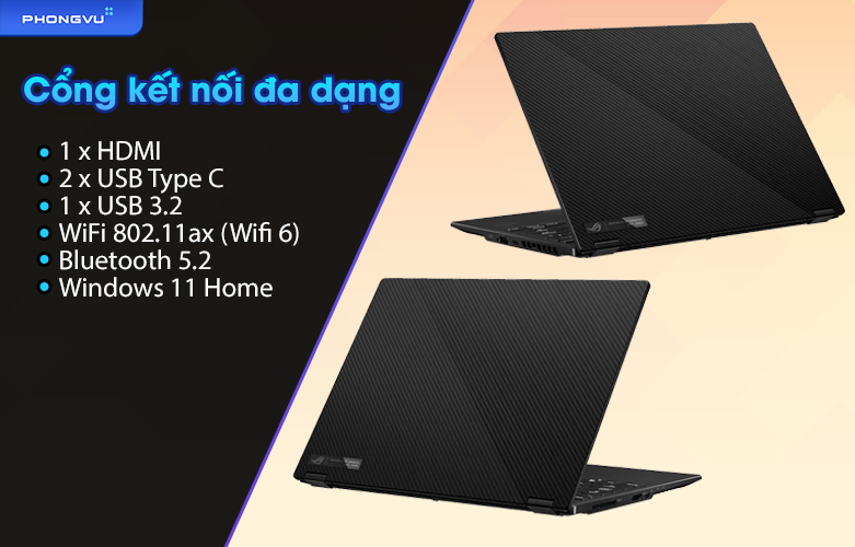 Laptop Asus ROG Flow X13 GV301RC-LJ050W | Cổng kết nối đa dạng