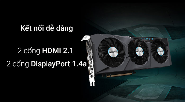 Card màn hình/ VGA Gigabyte Radeon RX 6600 EAGLE 8G | Cánh quạt thiết kế độc đáo