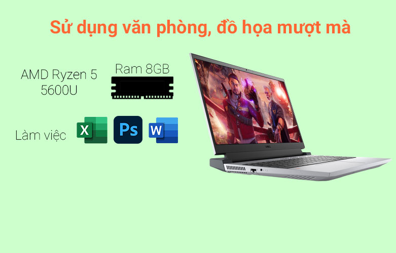 Máy tính xách tay/ Laptop Dell Gaming G15 5515 | Độ phân giải sắc nét