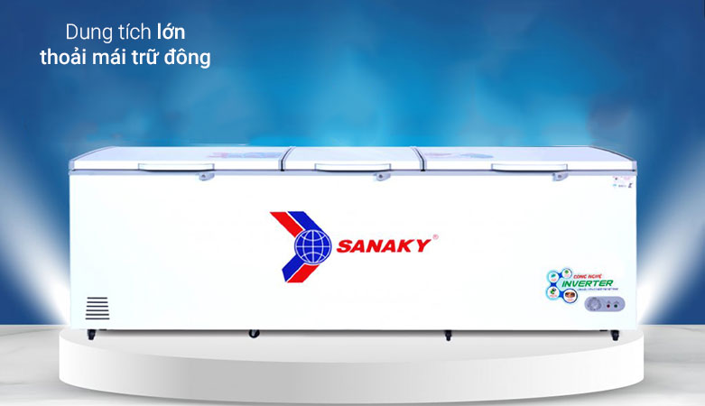 TỦ ĐÔNG 3 CÁNH SANAKY INVERTER 900 LÍT VH-1199HY3 ĐỒNG| Dung tích lớn, thoải mái trữ đông