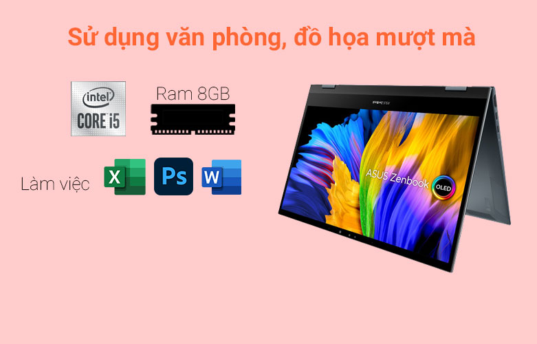 Máy tính xách tay/ Laptop Asus UX325EA-KG538W (i5-1135G7) (Xám) | Độ phân giải Full HD