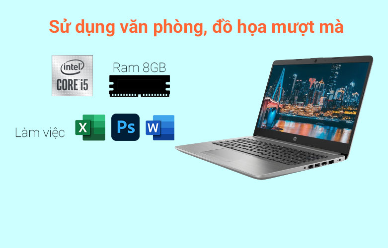Máy tính xách tay/ Laptop HP 240 G8 (518V6PA) (i5-1135G7) (Bạc) | Đôh phân giải sắc nét