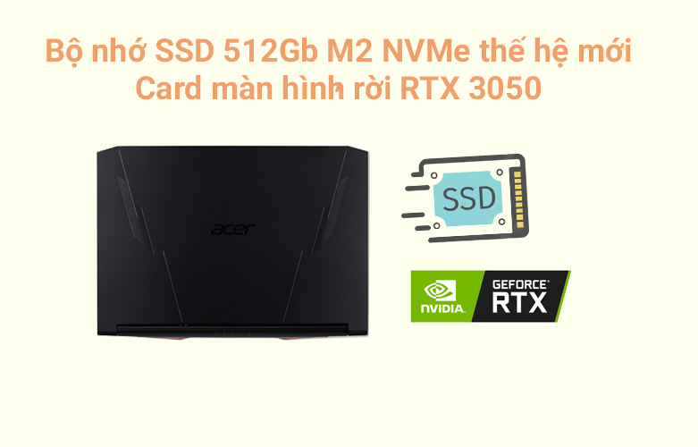 Laptop Acer Nitro 5 AN515-57-71VV (NH.QENSV.005)| Bộ nhớ SSD 512Gb