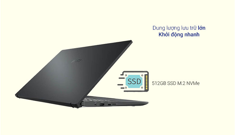 Máy tính xách tay/ Laptop MSI Modern 14 B5M-204VN (AMD Ryzen 5 5500U) (Xám) | Dung lượng lưu trữ lớn