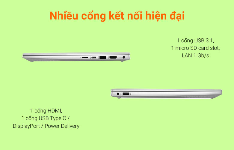 Laptop HP Pavilion 14-dv0520TU (46L92PA) (i3-1125G4) (Bạc) | Dung lượng lưu trữ lớn