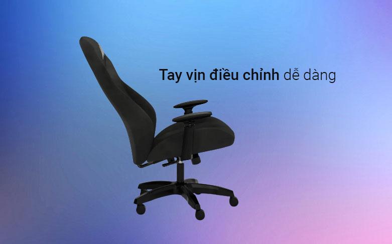 Ghế gaming Corsair TC60 Fabric Black | Điều chỉnh tay vịn dễ dàng