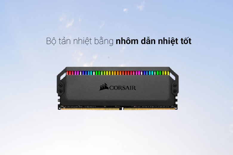 Bộ nhớ/ Ram Desktop Corsair DOMINATOR PLATINUM RGB Black | Bộ tản nhiệt bằng nhôm dẫn nhiệt tốt