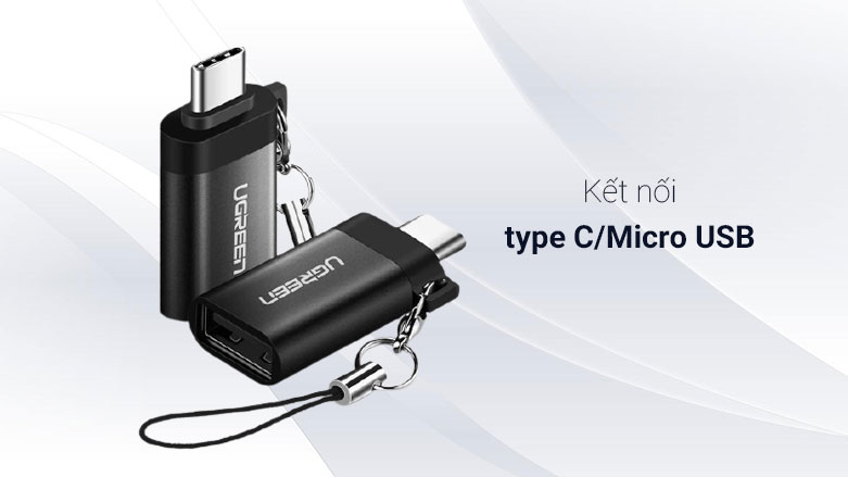 Đầu chuyển USB Type-C sang USB 3.0 Ugreen 50283 (Đen) | Kết nối Type-C to Micro USB