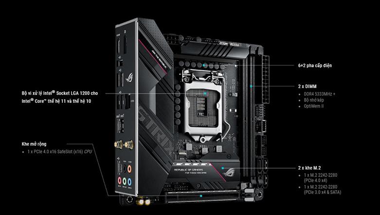 Bo mạch chính/ Mainboard ASUS ROG-STRIX B560-I GAMING (WIFI) | Hiệu năng mạnh mẽ