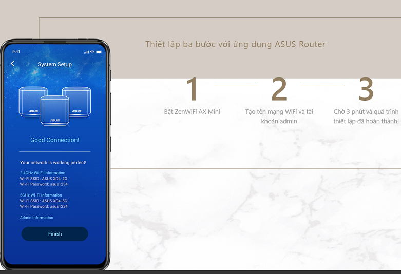 Thiết bị mạng/Router Wifi ASUS XD4 (B- 2- PK) | Thiết lập 3 bước