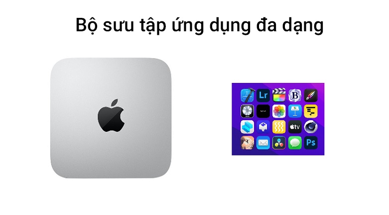 Máy tính để bàn/ PC Mac Mini 2020 Z12P000HS (M1/16GB/SSD2TB) (Bạc) | Bộ sưu tập ưng dụng đa dạng