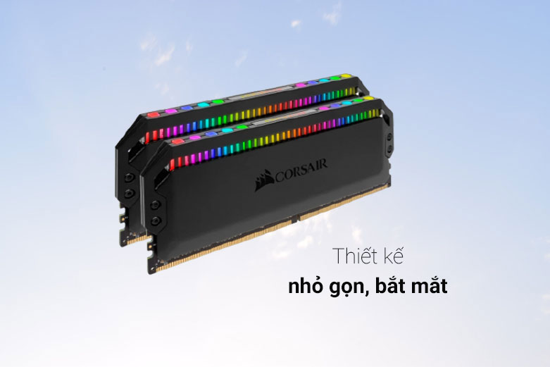 Bộ nhớ/ Ram Desktop Corsair DOMINATOR PLATINUM RGB Black | Thiết kế nhỏ gọn, bắt mắt