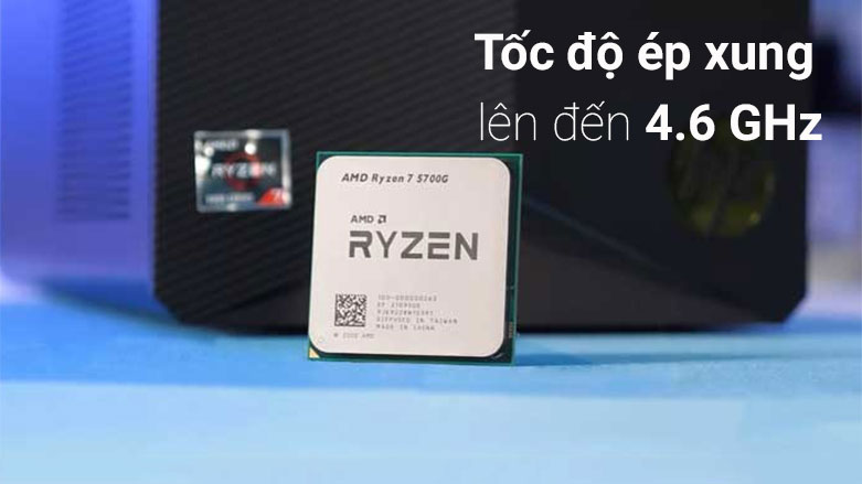 CPU AMD Ryzen 7 5700G| Tốc độ ép xung lên đến 4.6 Hz