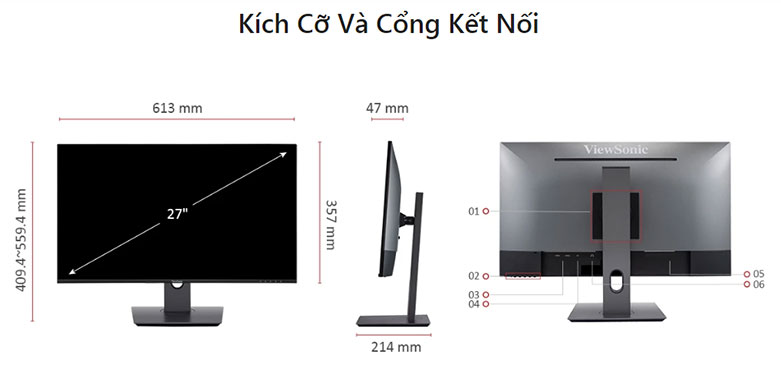 Màn hình LCD ViewSonic 27'' VX2780-2K-SHDJ (2560 x 1440, IPS, 75Hz, 4ms) | Chất lượng hình ảnh sắc nét