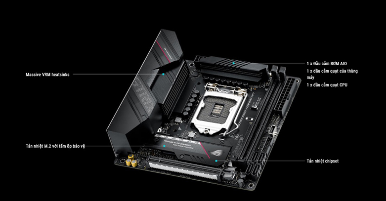 Bo mạch chính/ Mainboard ASUS ROG-STRIX B560-I GAMING (WIFI) | RAM ở mức xung nhiệt cao