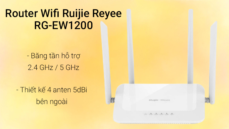 Router Wifi Ruijie Reyee RG-EW1200 | Thiết kế 4 anten