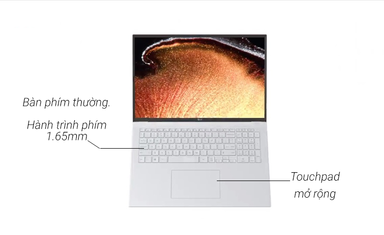 Máy tính xách tay LG Gram 2021 16Z90P G.AH73A5 | Cải tiến về bàn phím