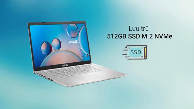 Máy tính xách tay/ Laptop Asus D415DA-EK852T (AMD Ryzen 3 3250U) (Bạc) | Lưu trữ 512GB SSD M.2 NVMe