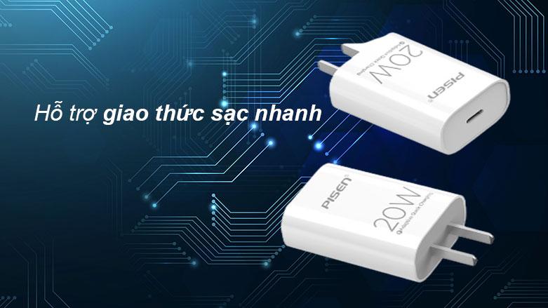 Sạc Pisen Quick PD 20W TS-C135| PC chống cháy nổ