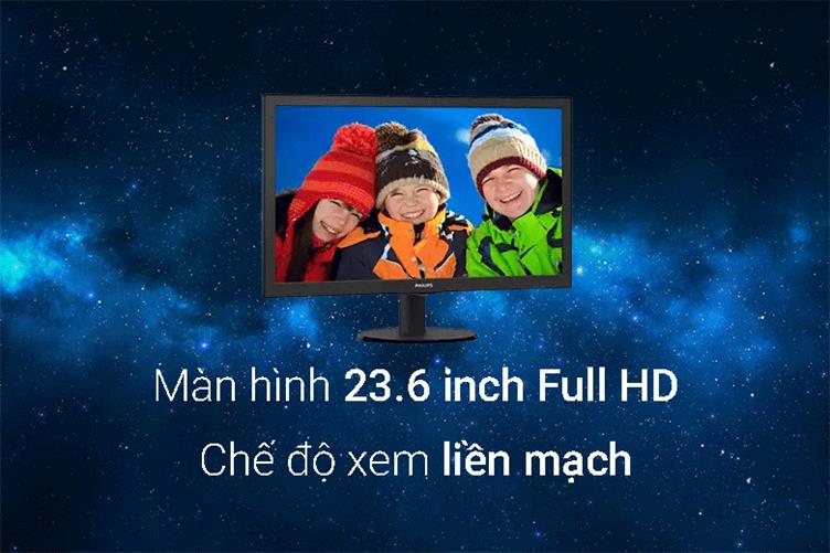 Màn hình LCD Philip 23.6'' 243V5QHSBA/74 | Chế độ xem liền mạch