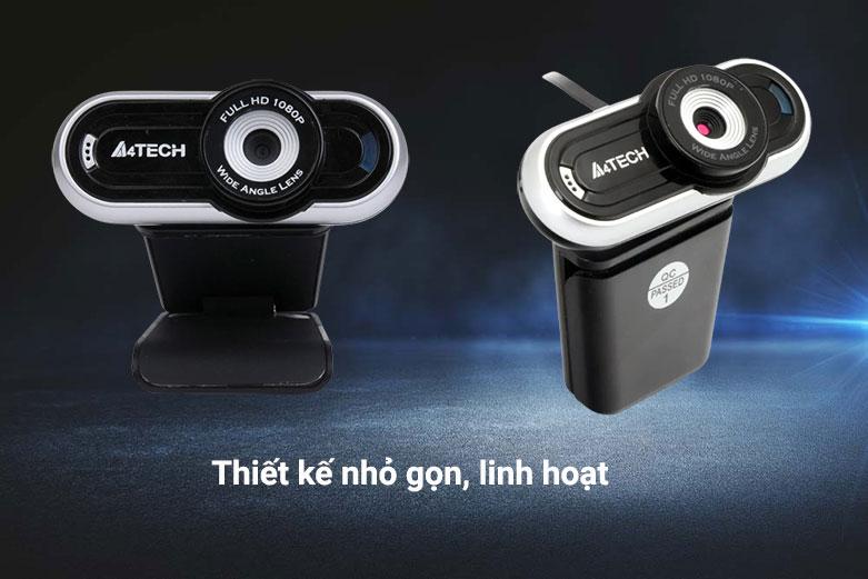 Thiết bị ghi hình webcam PK-920H A4tech (Đen bạc) | Thiết kế nhỏ gọn
