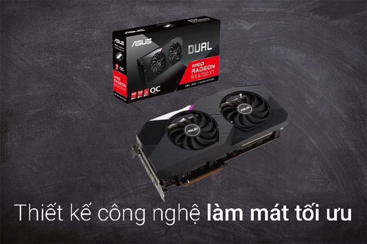 Card màn hình/ VGA ASUS Dual Radeon™ RX 6700 XT OC Edition 12GB GDDR6 | Thiết kế công nghệ làm mát tối ưu