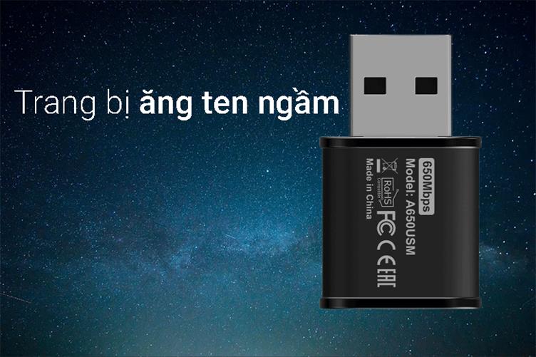 Thiết bị mạng Totolink USB Wifi A650USM | Trang bị ăng ten ngầm