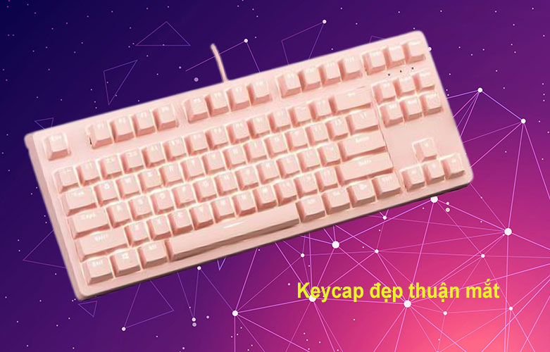 Bàn phím cơ E-DRA EK387 Dream Pink Blue Switch (Hồng) | Keycap đẹp thuận mắt