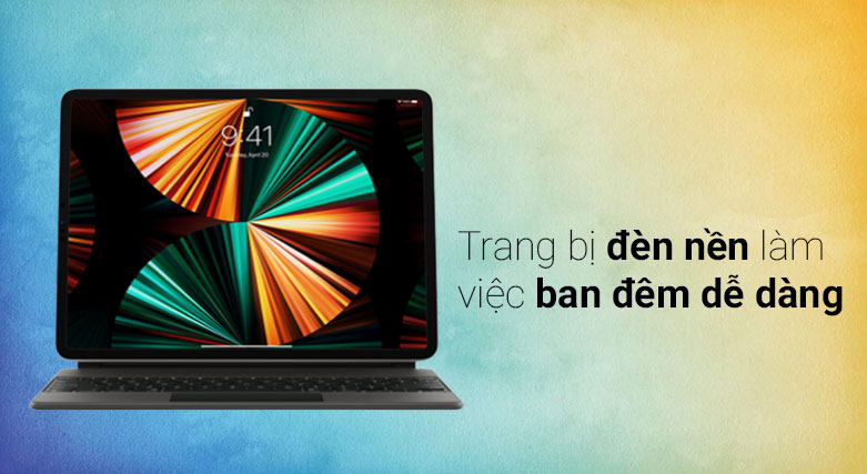 Bàn Phím Apple IPAD MAGIC KEYBOARD 12.9 BLACK-ITS (MJQK3ZA/A) | Trang bị đèn nền làm việc ban đêm dễ dàng