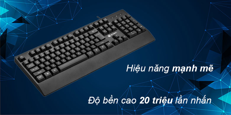 Bàn phím Gaming E-DRA EK502 (Đen) | Hiệu năng mạnh mẽ, độ bền cao 20 triệu lần nhấn
