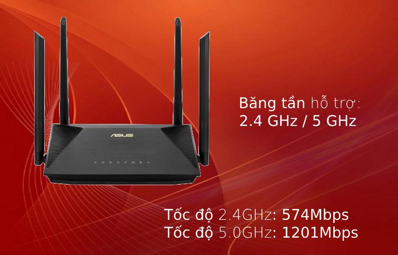 Thiết bị mạng Asus RT-AX53U : băng tần hỗ tẹo