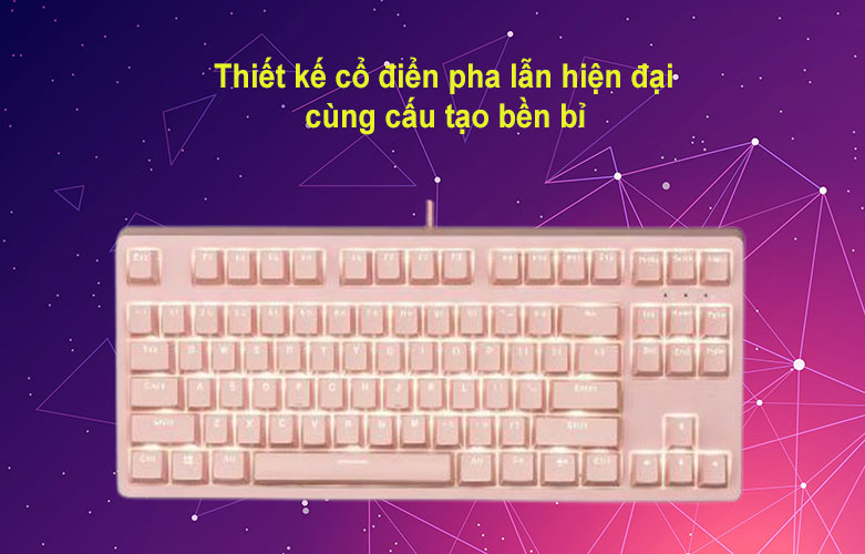 Bàn phím cơ E-DRA EK387 Dream Pink Blue Switch (Hồng) | Thiết kế cổ điểm