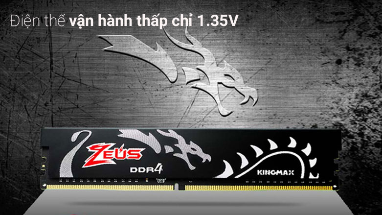 Ram Kingmax 16GB DDR4-3200 HEATSINK (Zeus) | Điện thế vận hành thấp chỉ 1.35V