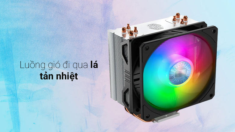 Quạt CPU CM Hyper 212 Spectrum V2 | Luồng gió đi qua lá tản nhiệt