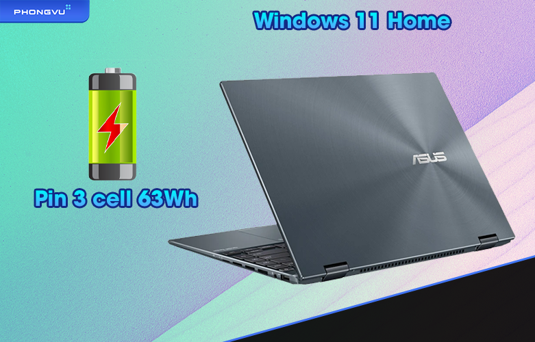 Laptop ASUS Zenbook Flip 14 UP5401ZA - KN005W | Dung lượng pin lớn