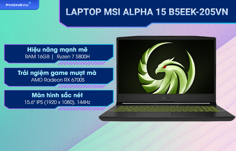 Laptop MSI Alpha 15 B5EEK 205VN