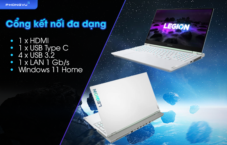 Laptop Lenovo Legion 5 15ACH6H-82JU00YXVN | Cổng kết nối đa dạng