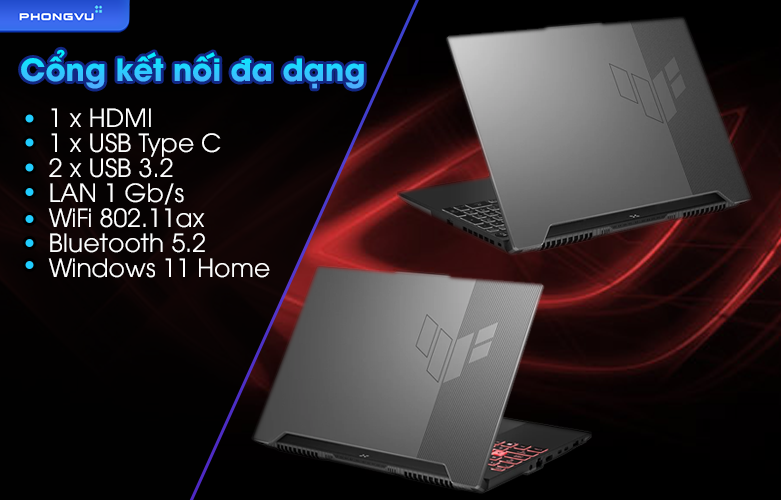 Laptop Asus TUF Gaming FA507RE-HN007W | Cổng kết nối đa dạng