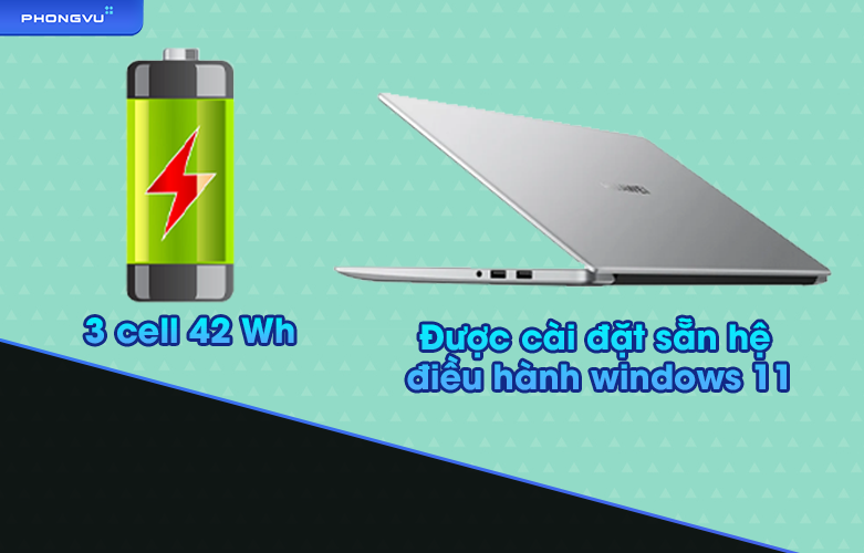 Laptop Huawei Matebook D15 BoD-WDH9 | Pin và cài đặt sẵn hệ điều hành windown 11