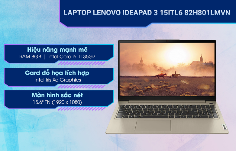  Laptop Lenovo IdeaPad 3 15ITL6 82H801LMVN