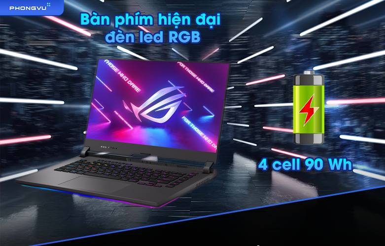 Laptop ASUS ROG Strix G15 G513RM-HQ055W | | Dung lượng pin lâu, bàn phím hiện đại có led RGB